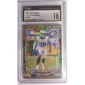2021 Panini Playbook 161 Tre'Von Moehrig Sparkle Parallel CSG 10 Rookie Card NFL